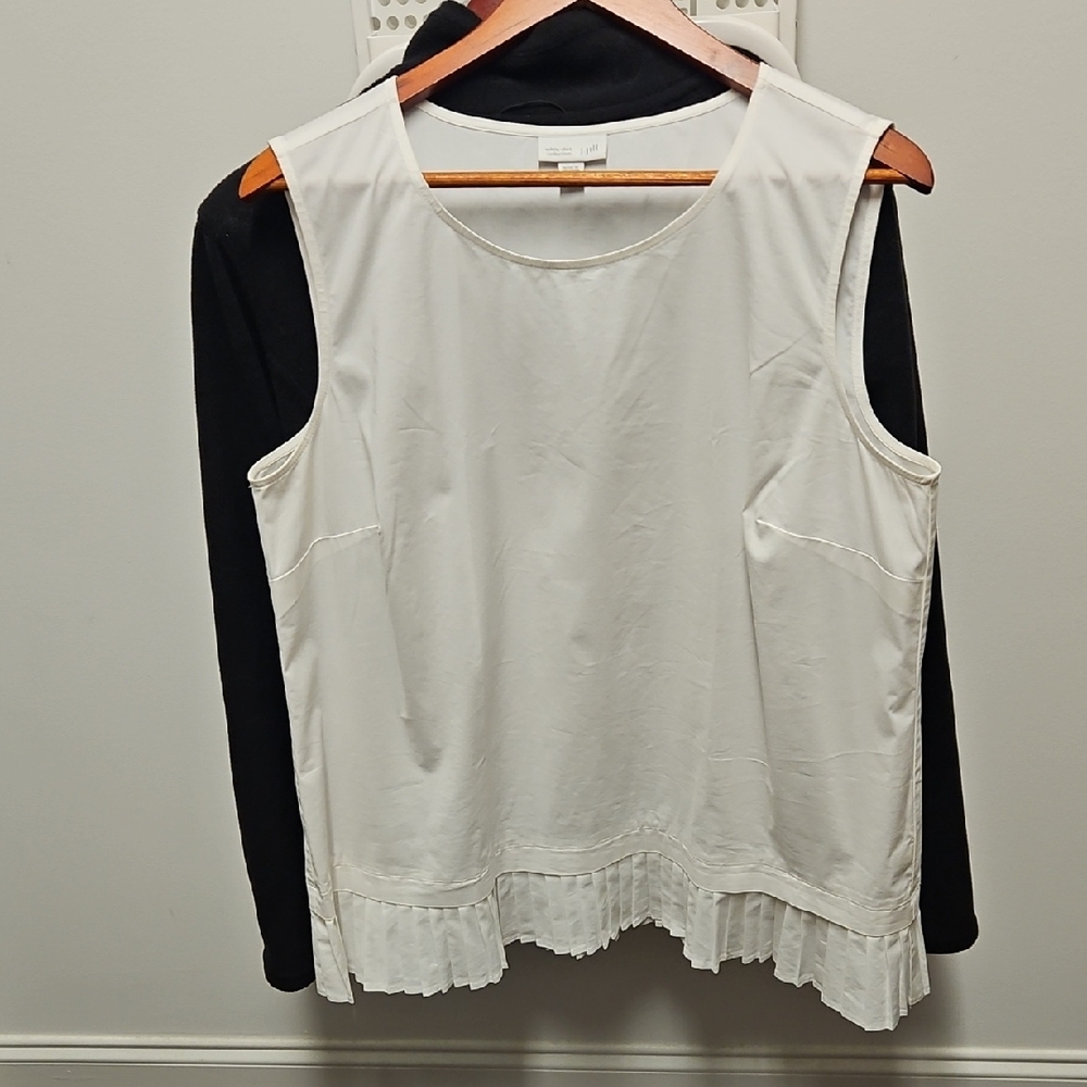 J. Jill White Sleeveless Pleated-Hem Camisole